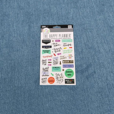 Happy Planner Stickers, 9-1/8" x 4-13/16", Fitness, Pack Of 5 Sticker Sheets