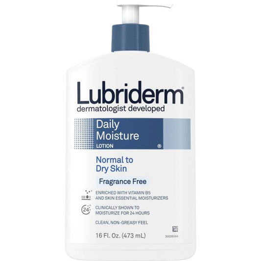 Lubriderm Daily Moisture Lotion Lotion - 16 fl oz - For Dry, Normal Skin - Applicable on Body - Moisturising, Non-greasy, Fragrance-free - 1 Each