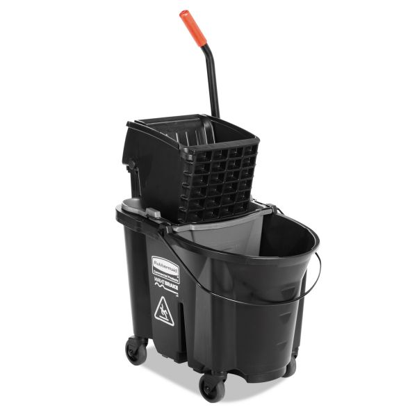 Rubbermaid Commercial WaveBrake Side-Press Wringer/Bucket Combo, 35 Qt, Black