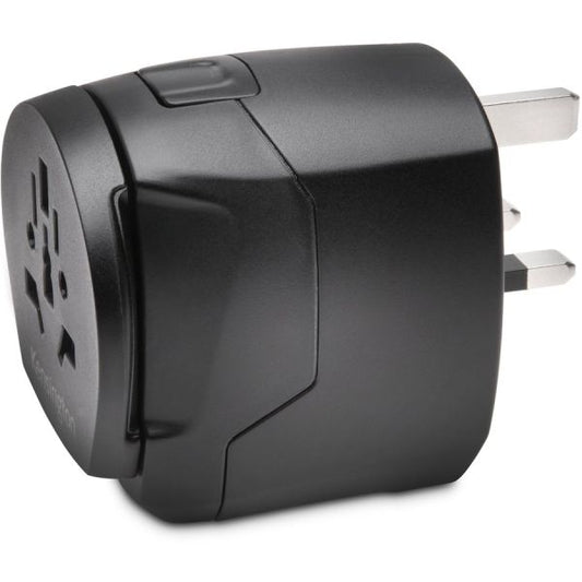 Kensington International Travel Adapter - Grounded (3-Prong) with Dual USB Ports 3 x 3P Plug - 2 x USB Receptacle - 120 V AC, 230 V AC - Black