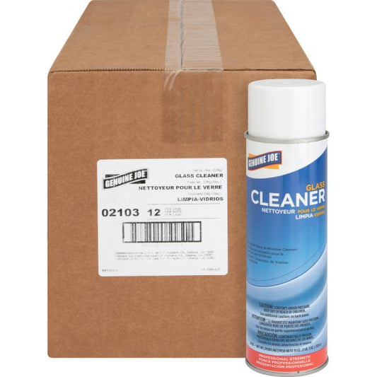 Genuine Joe Glass Cleaner Aerosol 19 oz Size - Aerosol - 12/ Carton