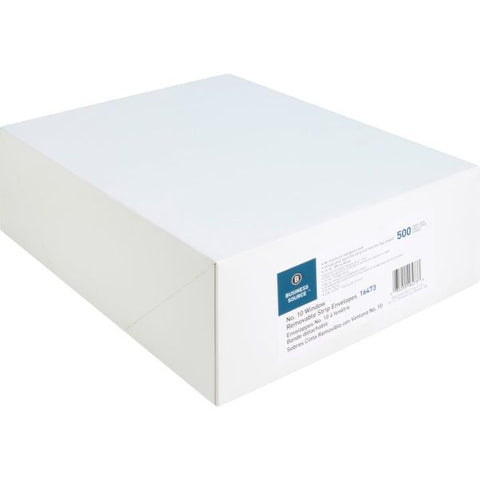 Business Source Business Envelopes, #10 (9.75" x 4"), Peel & Seal, 500 Envelopes/ Box #10 (9.75" x 4") - Peel & Seal - 500 Envelopes/ Box - Window