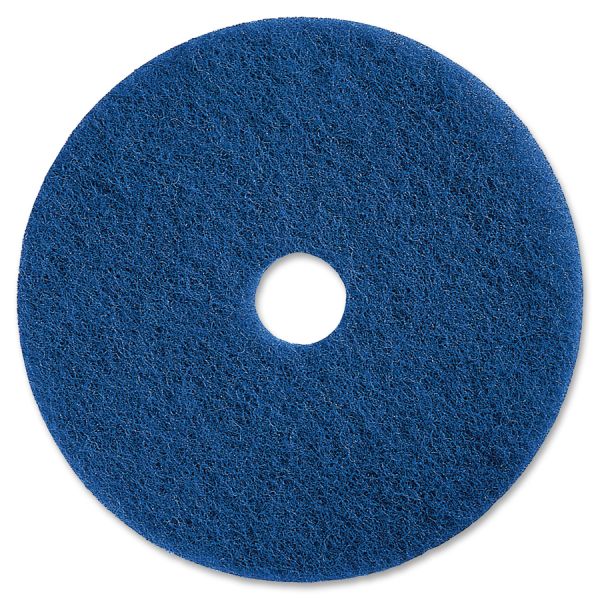 Genuine Joe Medium-Duty Scrubbing Floor Pads 20" Diameter - Blue - 5/ Carton