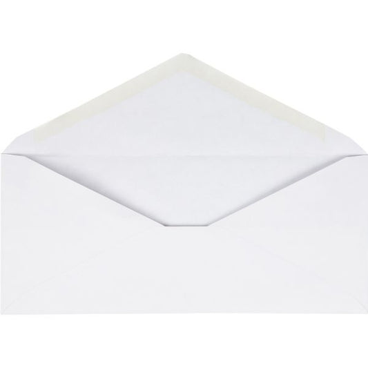 Business Source No. 10 V-Flap Envelopes, 24 lb, Gummed Flap, Wove, 250 / Box Business - #10 - 4 1/8" Width x 9 1/2" Length - 24 lb - Gummed Flap - Wove - 250 / Box - White