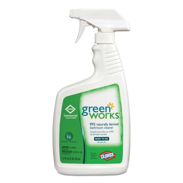 Green Works Bathroom Cleaner, 24oz Spray Bottle, 12/Carton