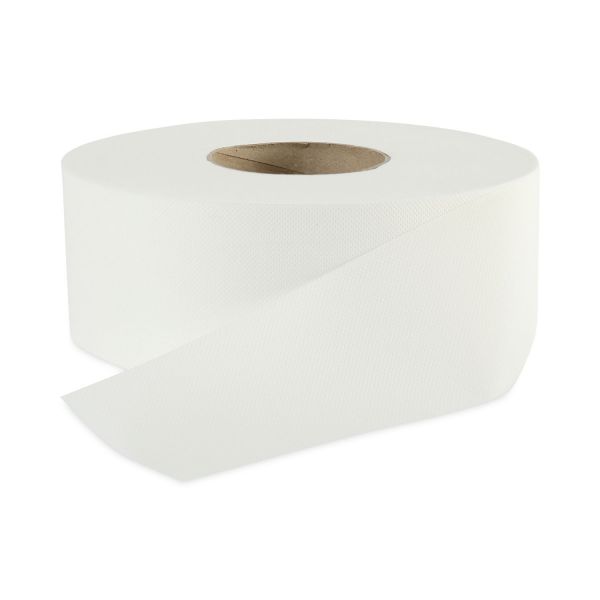 Boardwalk Jumbo Roll Toilet Paper, 2-Ply, White, 3.2" x 525 ft, 12 Rolls/Carton