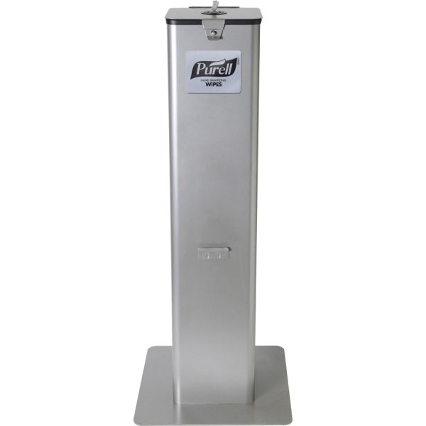 PURELL Hand Sanitizing Wipes Stand Dispenser Pull Out - 6000 x Sheet - Reflective Silver - Durable - 1 / Carton