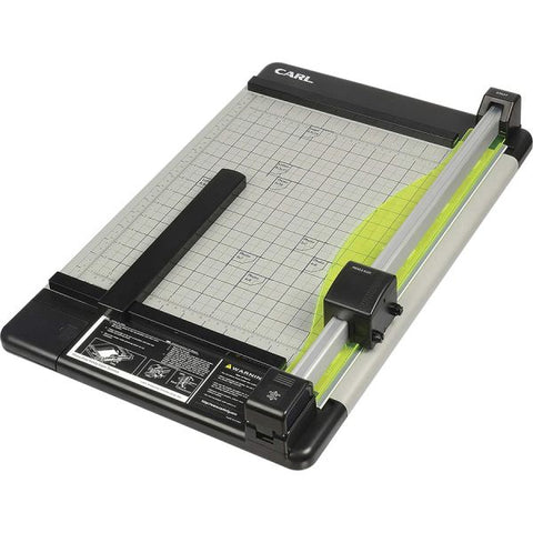 CARL Heavy-Duty Rotary 15" Paper Cutter 14.5" x 24.75" - 36 Sheet Capacity - 15" Cutting Length - Metal Base - Carbide Blade - Gray