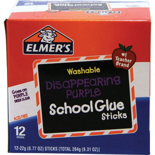 Elmer's Washable School Glue Stick, Purple, 0.77 oz, 1 Each