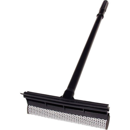 Unger Auto Squeegee Scrubber 8" Head Width - 24" Handle Length - Plastic, Wood - 1 Each