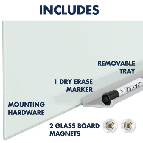 Quartet InvisaMount Magnetic Glass Marker Board, 85 x 48, White Surface