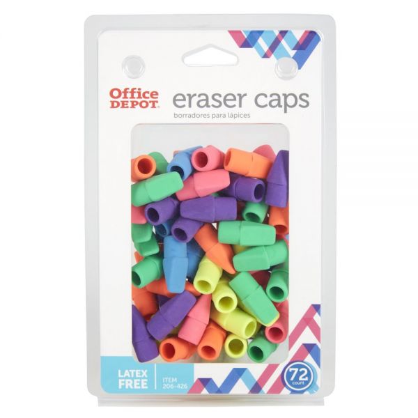 Eraser Caps, Assorted Colors, Pack Of 72