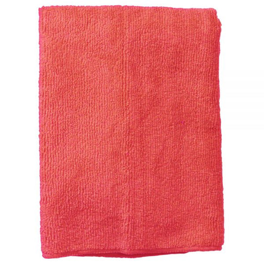 Wilen Standard Duty Microfiber Cloths, 16", Red, Pack Of 12