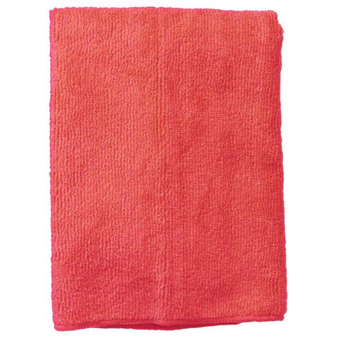 Wilen Standard Duty Microfiber Cloths, 16", Red, Pack Of 12