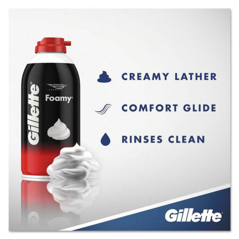 Gillette Foamy Shave Cream, Original Scent, 2 oz Aerosol Spray Can, 48/Carton