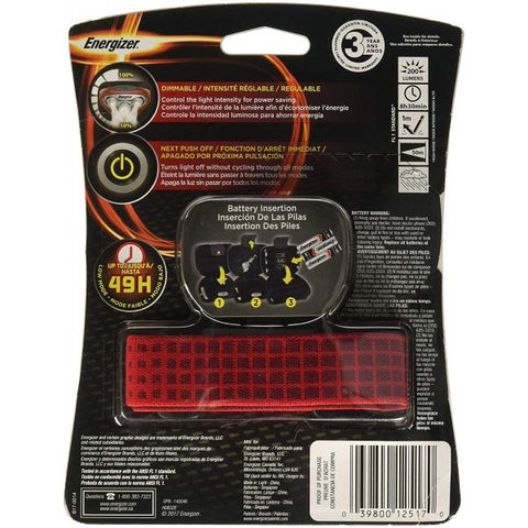 Energizer LED Headlight, 3 AAA Batteries (Included), Red