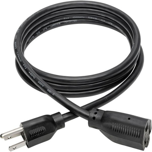 Tripp Lite 6' Power Extension Cord 6 ft Length - 3 Prong - 120 V AC Voltage Rating - 13A Current Rating - Black