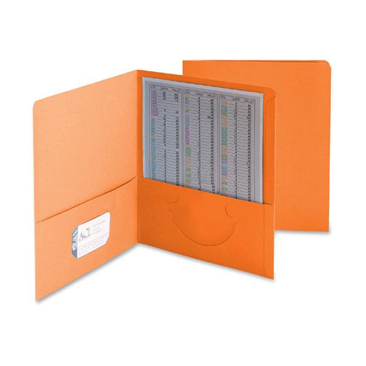 Smead Two-Pocket Folder, 100-Sheet Capacity, Orange, 25/Box