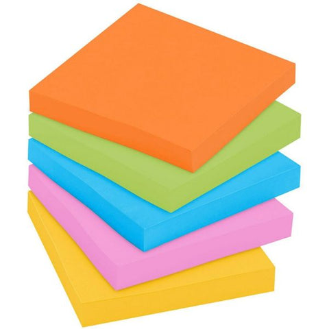 Post-it Notes Super Sticky Pads in Energy Boost Collection Colors, Cabinet Pack, 3" x 3", 70 Sheets/Pad, 24 Pads/Pack