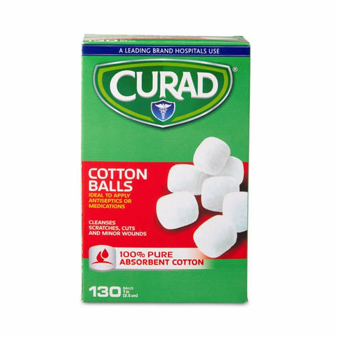 Curad Sterile Cotton Balls, 1", 130/Box