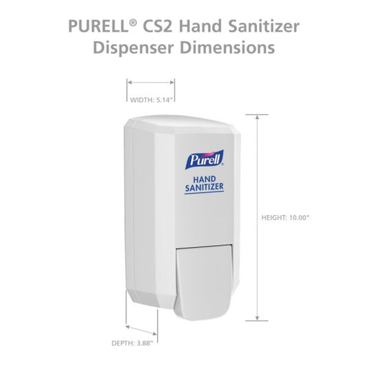 Purell CS2 Push-Style Hand Sanitizer Dispensers, White, Case Of 6 Dispensers