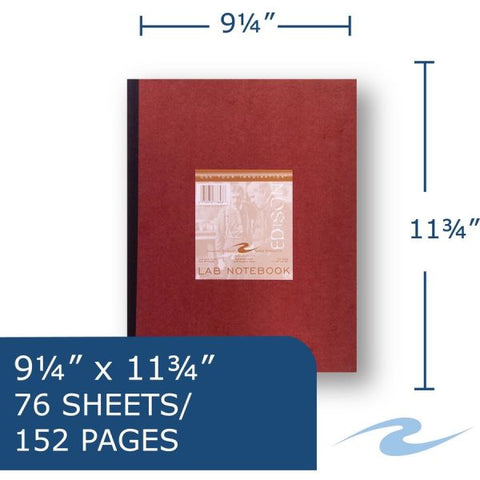 Labbk Green Numbered 1-152 11.75"x9.25" Green Paper Red Cov Case of 24 Sets of Lab Notebooks, 11.75"x9.25", 76 sheets/152 numbeRed pages of 20# Green tint Paper, Red pressboard cover, glued and taped