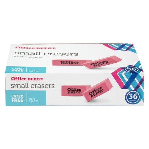 Pink Bevel Erasers, Small, Box Of 36