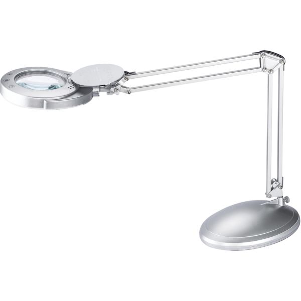 Victory Light LED Magnifying Lamp 48" Height - 8.8" Width - 4.60 W LED Bulb - Silver - Adjustable Arm, Adjustable Height - 400 lm Lumens - Metal - Desk Mountable - Silver - for Crafting, Sewing, Workspace