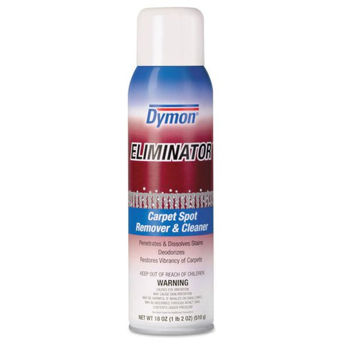 Dymon Eliminator Carpet Spot and Stain Remover, 18 oz Aerosol Spray, 12/Carton