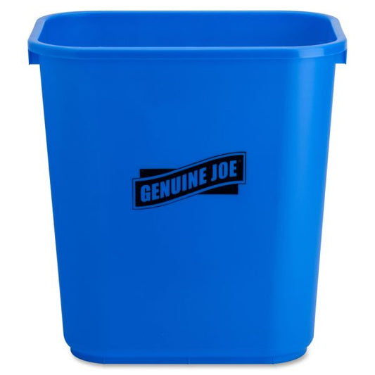 Genuine Joe 28-1/2 quart Recycle Wastebasket 14.5" x 15" x 10.5" - 7.13 Gallon Capacity - Blue