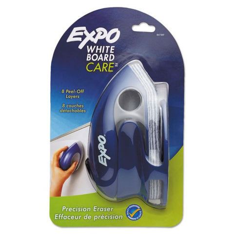 EXPO White Board CARE Dry Erase Precision Eraser with Replaceable Pad, Eight Peel-Off Layers, 7.6" x 3.4" x 3.6"