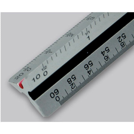 Staedtler Mars Professional Engineering Triangular Scale 12" Length - Aluminum - 1 Each - Silver