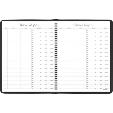 AT-A-GLANCE Visitor Register Book, Black Cover, 10.88 x 8.38 Sheets, 60 Sheets/Book