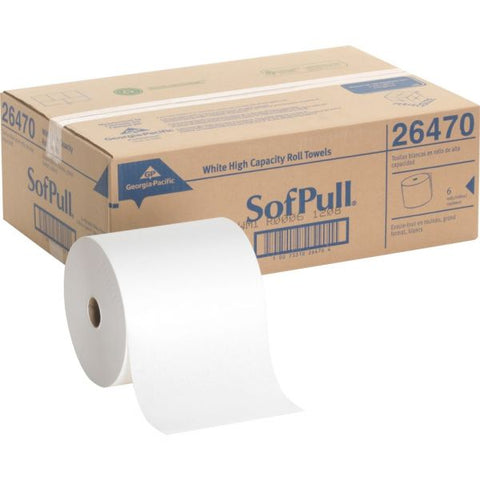 Georgia Pacific Professional Hardwound Roll Paper Towel, 7 7/8 x 1000 ft, 1-Ply, White, 6 Rolls/Carton