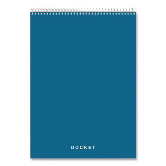 TOPS Docket Ruled Wirebound Pad with Cover, Wide/Legal Rule, Blue Cover, 70 White 8.5 x 11.75 Sheets