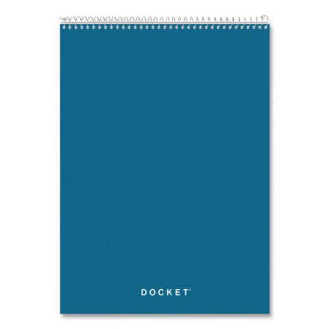 TOPS Docket Ruled Wirebound Pad with Cover, Wide/Legal Rule, Blue Cover, 70 White 8.5 x 11.75 Sheets