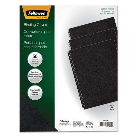 Fellowes Executive Leather-Like Presentation Cover, Black, 11.25 x 8.75, Unpunched, 50/Pack