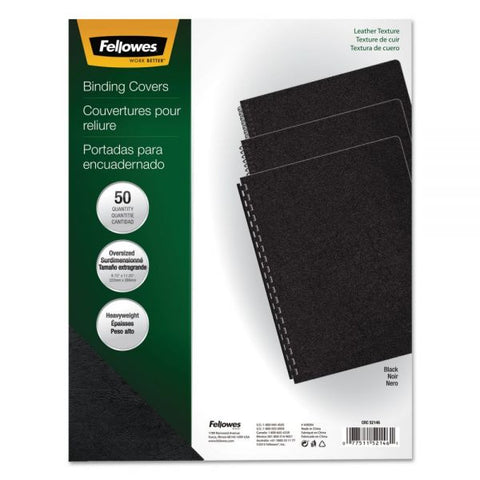 Fellowes Executive Leather-Like Presentation Cover, Black, 11.25 x 8.75, Unpunched, 50/Pack