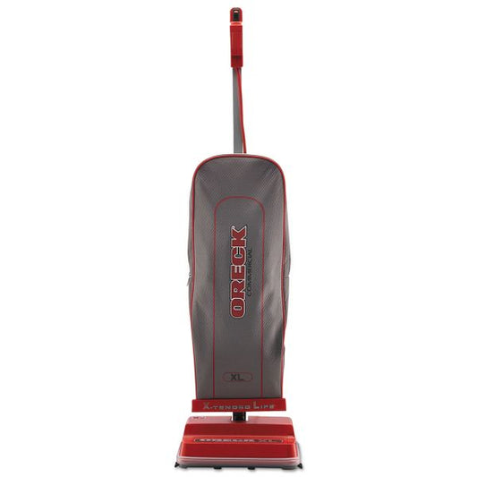 Oreck Commercial U2000RB-1 Upright Vacuum, 12" Cleaning Path, Red/Gray