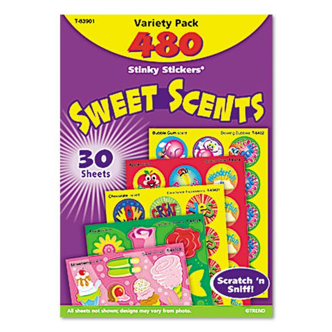 TREND Stinky Stickers Variety Pack, Sweet Scents, Assorted Colors, 483/Pack