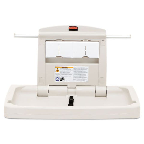 Rubbermaid Commercial Sturdy Station 2 Baby Changing Table, 33.5 x 21.5, Platinum