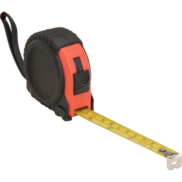 Genuine Joe Tape Measure 12 ft Length - Imperial Measuring System - 1 Each - Red, Black