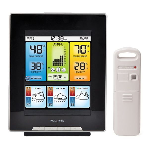 AcuRite Color Weather Station with Morning, Noon & Night Forecast LCD - Weather Forecaster330 ft - Desktop, Wall Mountable