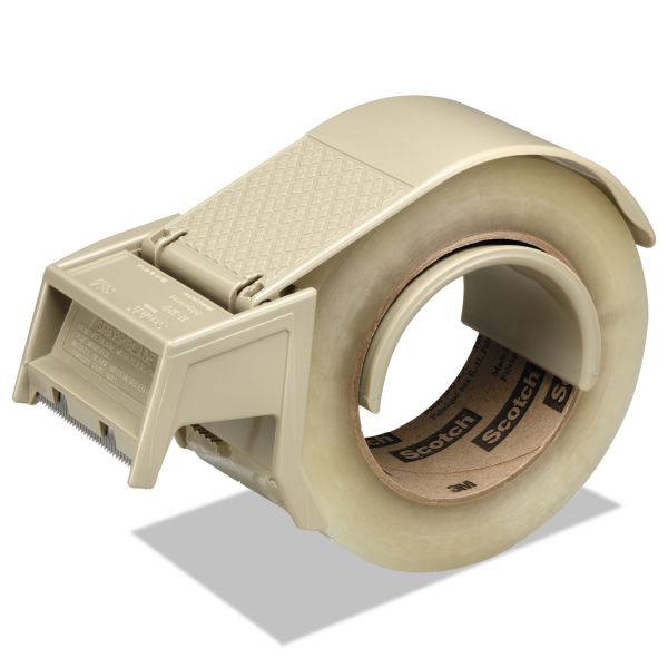 Scotch Compact and Quick Loading Dispenser for Box Sealing Tape, 3" Core, For Rolls Up to 2" x 50 m, Gray