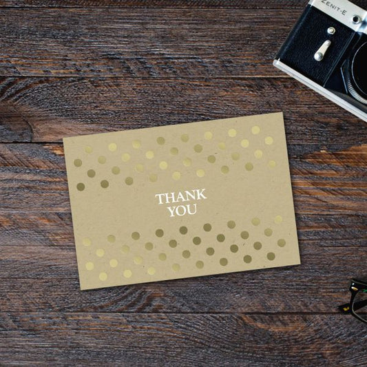 Great Papers! Kraft Foil Thank You Note Card and Envelope, 4.875" x 3.375" (folded), 50 Count