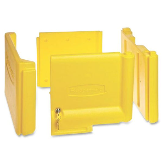 Rubbermaid Commercial Locking Janitor Cart Cabinet 20" x 16" x 11.2" - Yellow - Polyethylene