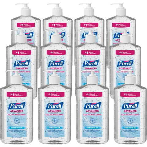 Purell Advanced Instant Hand Sanitizer 20 oz Size - Moisturizing - Push Pump Dispenser - 12/ Carton