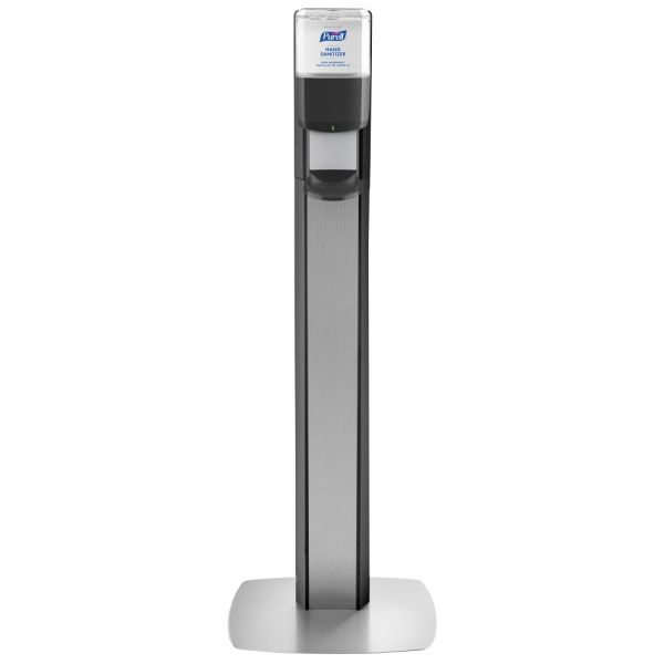 Purell MESSENGER ES6 Floor Stand With Dispenser, 40"H x 16-3/4"W x 6"D, Graphite