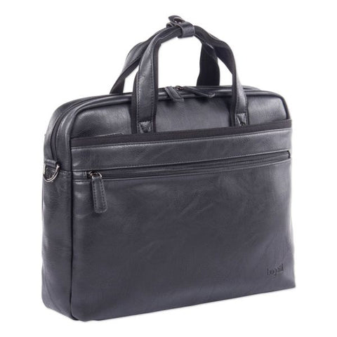 Swiss Mobility Valais Executive Briefcase, Fits Devices Up to 15.6", Leather, 4.75 x 4.75 x 11.5, Black