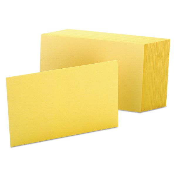 Oxford Unruled Index Cards, 4 x 6, Canary, 100/Pack